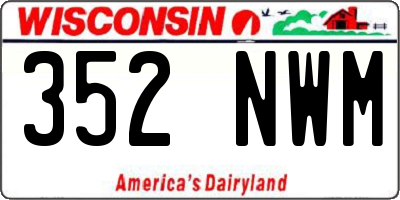 WI license plate 352NWM