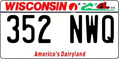 WI license plate 352NWQ