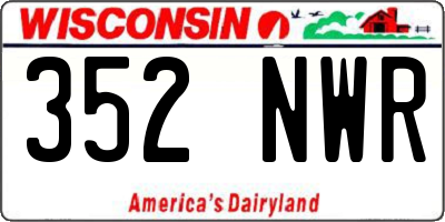 WI license plate 352NWR