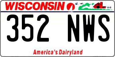 WI license plate 352NWS