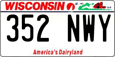 WI license plate 352NWY