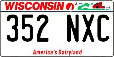WI license plate 352NXC