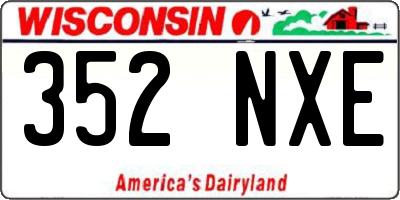 WI license plate 352NXE