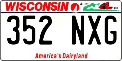 WI license plate 352NXG