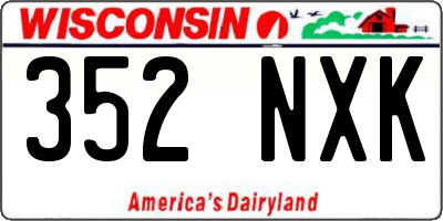WI license plate 352NXK