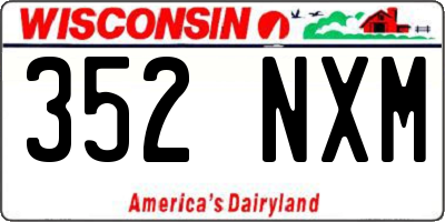 WI license plate 352NXM