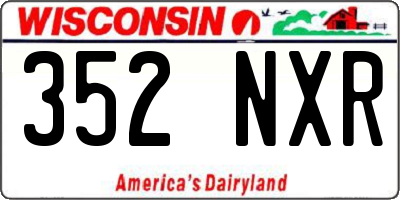 WI license plate 352NXR
