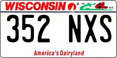 WI license plate 352NXS