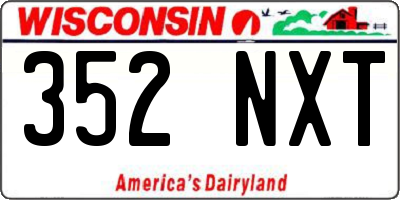 WI license plate 352NXT