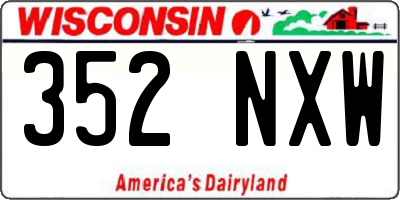 WI license plate 352NXW