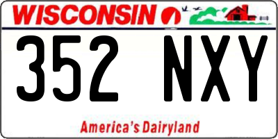WI license plate 352NXY