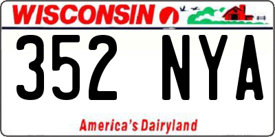 WI license plate 352NYA