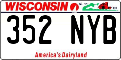 WI license plate 352NYB