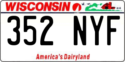 WI license plate 352NYF