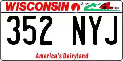 WI license plate 352NYJ