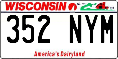 WI license plate 352NYM
