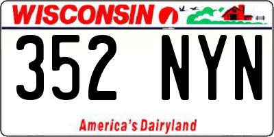 WI license plate 352NYN