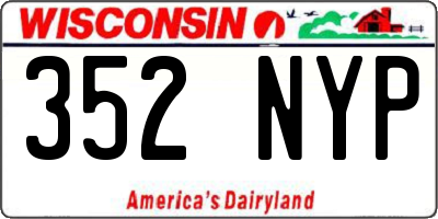 WI license plate 352NYP