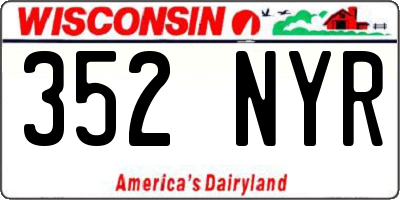 WI license plate 352NYR