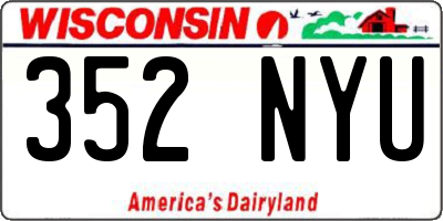 WI license plate 352NYU