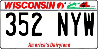 WI license plate 352NYW