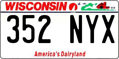 WI license plate 352NYX