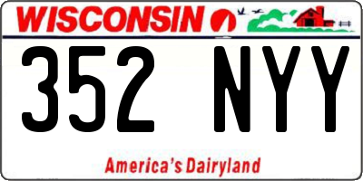 WI license plate 352NYY