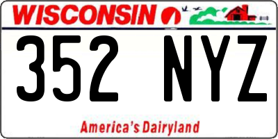 WI license plate 352NYZ