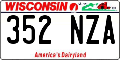 WI license plate 352NZA
