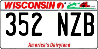 WI license plate 352NZB