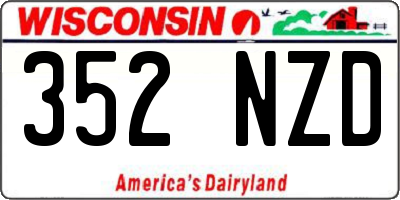 WI license plate 352NZD