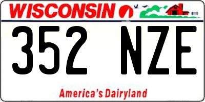 WI license plate 352NZE