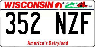 WI license plate 352NZF