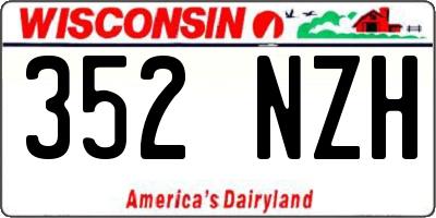 WI license plate 352NZH
