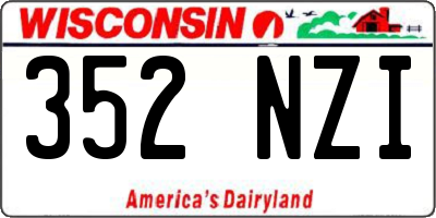 WI license plate 352NZI