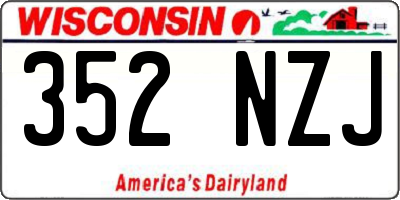 WI license plate 352NZJ