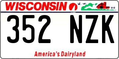 WI license plate 352NZK