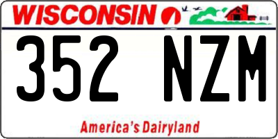 WI license plate 352NZM