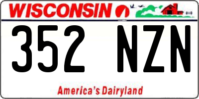 WI license plate 352NZN