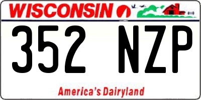 WI license plate 352NZP