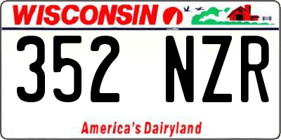 WI license plate 352NZR