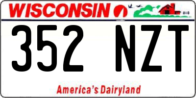 WI license plate 352NZT