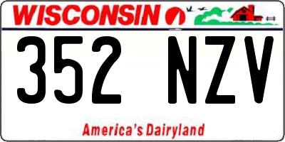 WI license plate 352NZV
