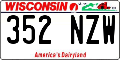 WI license plate 352NZW