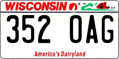 WI license plate 352OAG