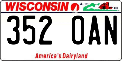 WI license plate 352OAN