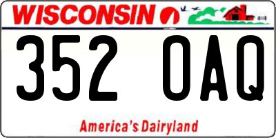 WI license plate 352OAQ