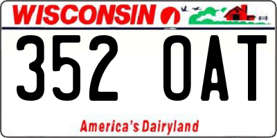 WI license plate 352OAT