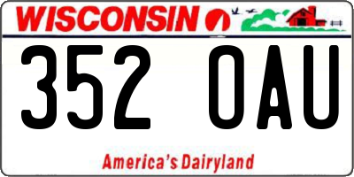 WI license plate 352OAU