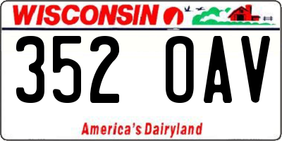WI license plate 352OAV